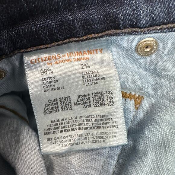 Citizen of Humanity Straight Jeans WMNS Sz 32 Dark Wash Stretch Denim Button Fly - Picture 5 of 10
